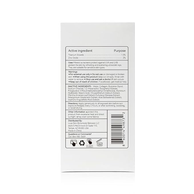 Collagen Mineral Sunscreen SPF 50 PA+++ – Clear-No Tint | 100% Mineral, Reef-Safe, Chemical-Free, Unscented, Daily Face Sunscreen