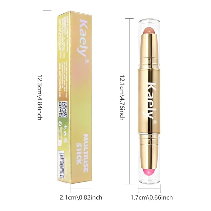 Kaely Contour Blush Multiuse Stick Makeup, Cream Bronzer Contouring Sticks Palette Face Make Up Kit, Ultra-Creamy Radiant Finish Formula, Vegan & Cruelty-free, 03 Beachy Pink