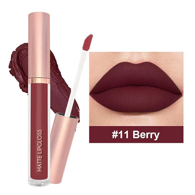 BestLand 6PCS Deep Red Liquid Lipstick Set, Matte Lip Gloss Long Lasting Waterproof, High Pigment Full Coverage Lip Color Collection with Crimson Wine Plum Dark Nude Shades for Bold Makeup