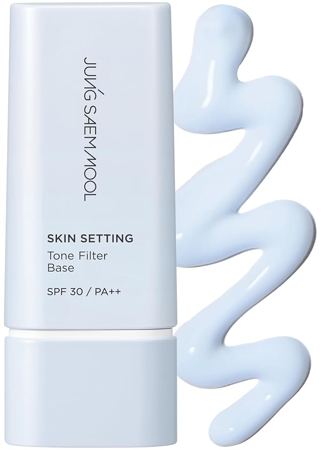 JUNG SAEM MOOL Skin Setting Tone Filter Base 1.35 Fl Oz, Blue-Tone Correcting Primer for Yellow and Dull Skin, Hydrangea Collagen for Hydration, Pore-Smoothing Face Primer, Korean Base Makeup