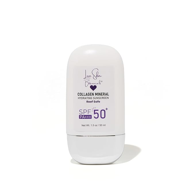 Collagen Mineral Sunscreen SPF 50 PA+++ – Clear-No Tint | 100% Mineral, Reef-Safe, Chemical-Free, Unscented, Daily Face Sunscreen