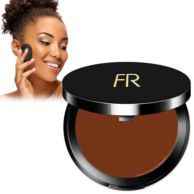 Cream To Powder Foundation by Flori Roberts, Full Coverage for Women of Color or Deeper Skin Tones, Long Lasting Makeup, Matte Finish, Covers Uneven Complexion and Hides Imperfections, 0.30 oz