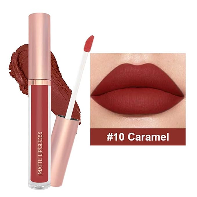 BestLand 6PCS Deep Red Liquid Lipstick Set, Matte Lip Gloss Long Lasting Waterproof, High Pigment Full Coverage Lip Color Collection with Crimson Wine Plum Dark Nude Shades for Bold Makeup
