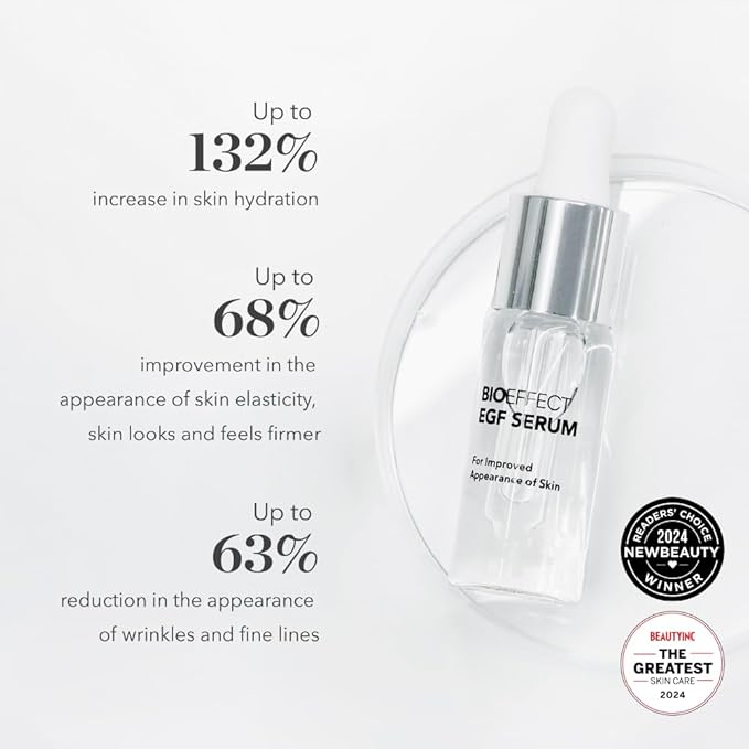 BIOEFFECT EGF Serum with Hyaluronic Acid and Barley Growth Factor, Best Rejuvenating Facial Treatment Fights Wrinkles, Hydrating, Firming, Anti-Aging Skincare for Face & Neck, Oil-Free (Set)