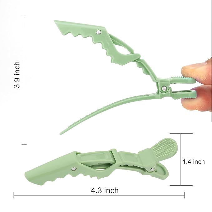 Ondder 24 Pack Alligator Hair Styling Clips - Large Green Hair Clips for Styling, Sectioning, Professional Salon Use