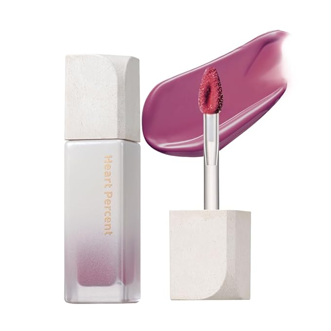 Heart Percent Dote On Mood Pure Glow Tint, Watery & Lightweight Moisturizing Lip Stain Long Lasting Liquid Lipstick 6.8g, #16.Geek & Mauve