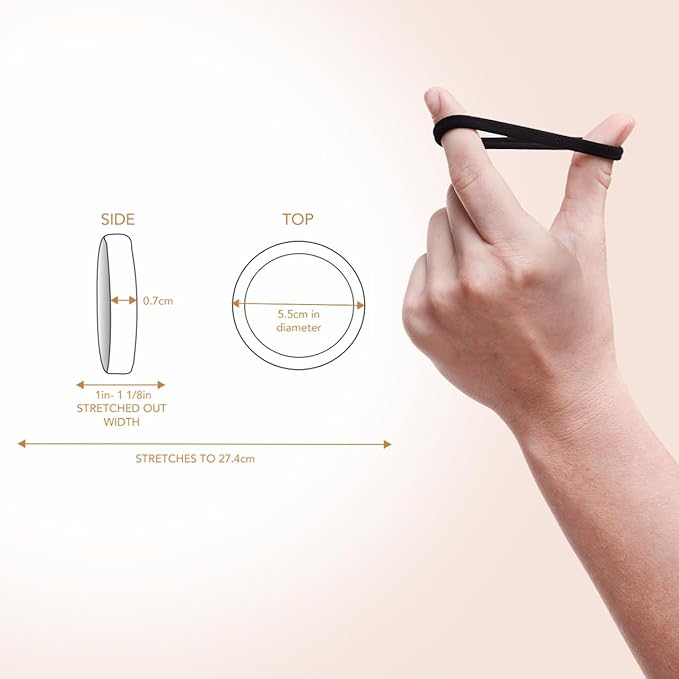 Kitsch Black Hair Ties No Damage - Strong, Stretchy Hair Bands | Soft Nylon Ponytail Holders, Snag-Free Rubber Bands, Perfect for Updos & Braids | Ideal Gifts for Women - Black, 20pcs