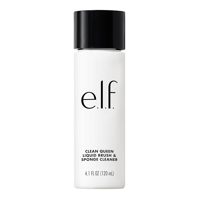 e.l.f. Clean Queen Liquid Brush & Sponge Cleaner, Gentle Foaming Cleaner For Removing Leftover Makeup, Dirt & Grime, Vegan & Cruelty-Free, 4.1 oz