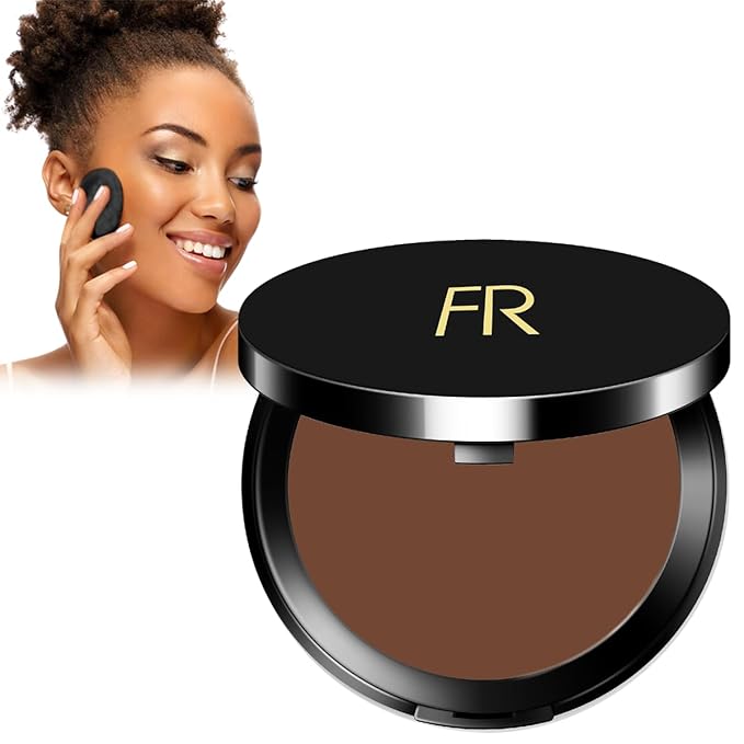 Cream To Powder Foundation by Flori Roberts, Full Coverage for Women of Color or Deeper Skin Tones, Long Lasting Makeup, Matte Finish, Covers Uneven Complexion and Hides Imperfections, 0.30 oz