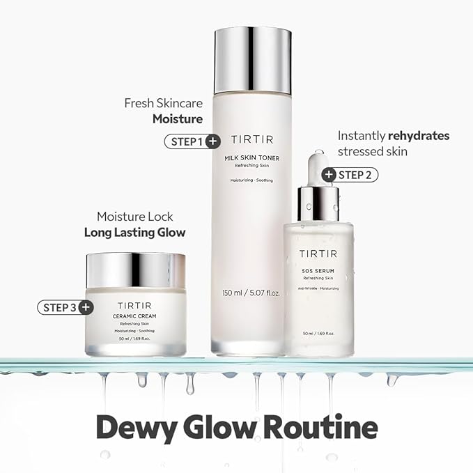 TIRTIR SOS Serum - Radiant Glow Boosting Face Serum - Plumping, Anti Aging, Hydrating - Visibly Smooth and Glowy Skin - Fragrance Free for All Skin Types, 1.69 fl.oz.