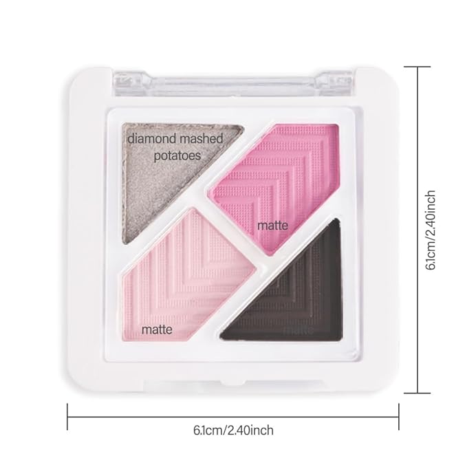 Neutral Smoke Red Eye Shadow Palette, Metallic and Shimmer Magic Eyeshadow Makeup, Velvety Pigmented Creamy Formula, Four Way Quad Eye Shadow Palette For Old Women, (01#Smoke Red)