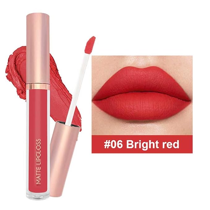 BestLand 6PCS Nude & Coral Liquid Lipstick Set, Matte Lip Gloss Long Lasting Waterproof, Lightweight Full Coverage Lip Color Collection with Nude Rose Peachy Coral Bright Red Shades for Daily Makeup