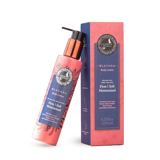 Blavana Body Lotion—Intensely Moisturizes Dry, Crepey Skin on the Neck, Arms, Thighs & Legs | Fast-Absorbing, Lightweight | Black Gram + Indian Madder + Sodium Hyaluronate + Glycerin | 6.25 fl. oz