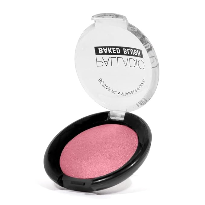 Palladio Baked Blush, Highly Pigmented and Shimmery Powder, Apply Dry for Natural Glow or Wet for Dramatic Radiance, Easy to Blend Makeup Blush, Apply Blusher with Blush Brush, Blushin, 2.5g