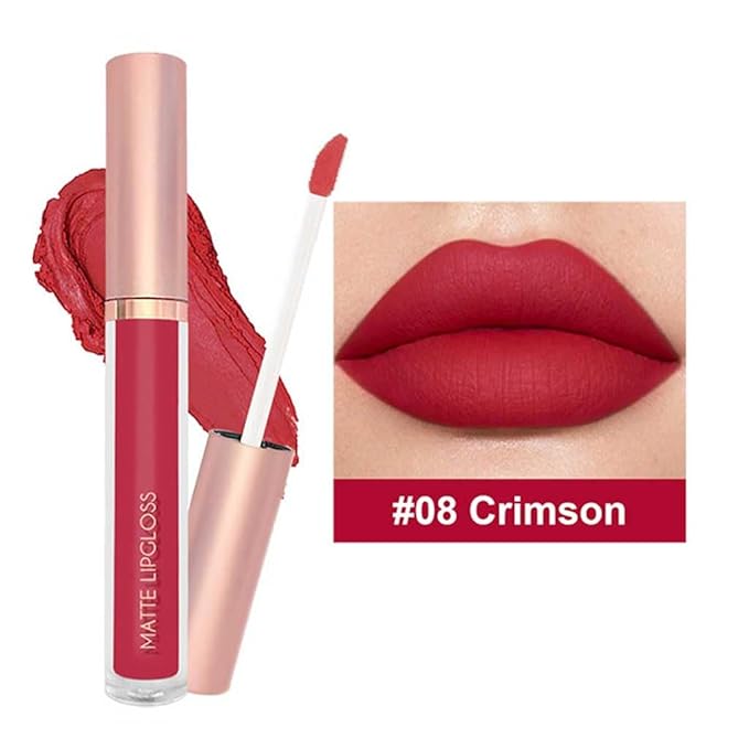 BestLand 6PCS Deep Red Liquid Lipstick Set, Matte Lip Gloss Long Lasting Waterproof, High Pigment Full Coverage Lip Color Collection with Crimson Wine Plum Dark Nude Shades for Bold Makeup