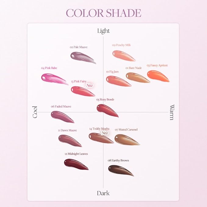 Heart Percent Dote On Mood One Way Glowy Tint, Glass-like High Shine Glossy Finish w/Long-Lasting Luminous Color Lip Stain for Glowy Look, #11.Dawn Mauve