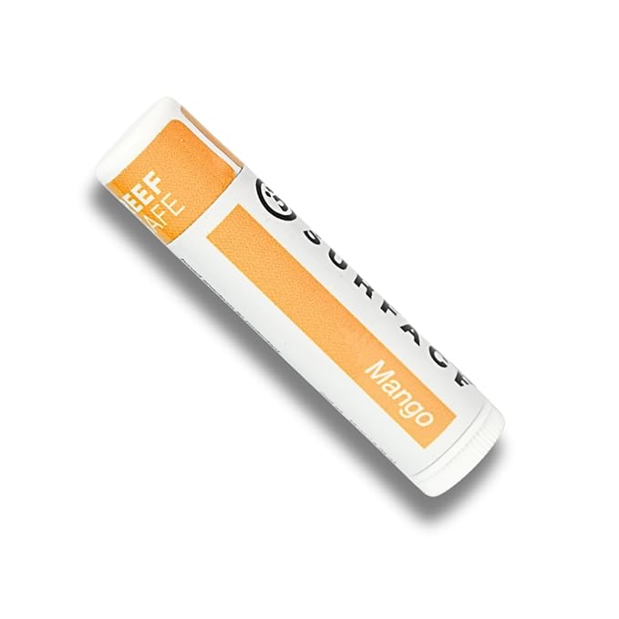 Surface SPF 50 Sunscreen Lip Balm, Broad Spectrum SPF Lip Sunscreen for Dry Cracked Lips, Moisturizing Chapstick for Outdoor Use, Water Resistant Lip Protection for 80 Minutes, Mango, 0.15oz