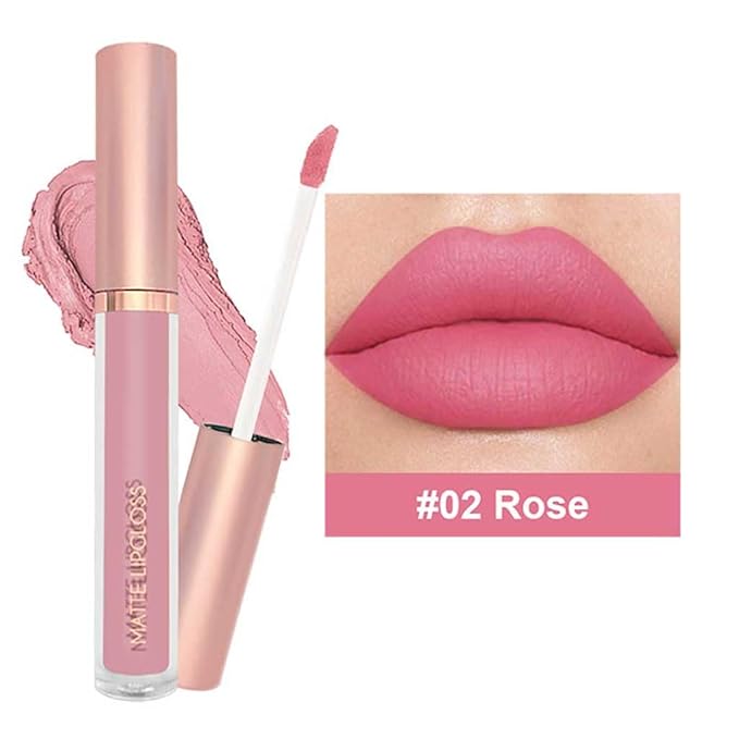 3PCS Soft Romantic Nude Liquid Lipstick Set, Matte Lip Gloss Long Lasting Waterproof, Lightweight Velvet Finish Lip Color for Daily Wear, Transfer-Resistant Moisturizing Nude Rose Creamy Shades