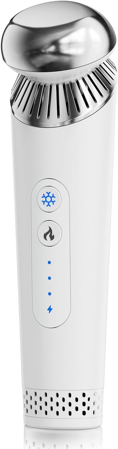 Eye Care Wand, Cold and Hot Skincare Treatment,Face Roller and Eye Massager for Eye Puffiness,Dark Circles and Glow; Depuffing Wand,Facial Skin Care Tools for Women Men (White)