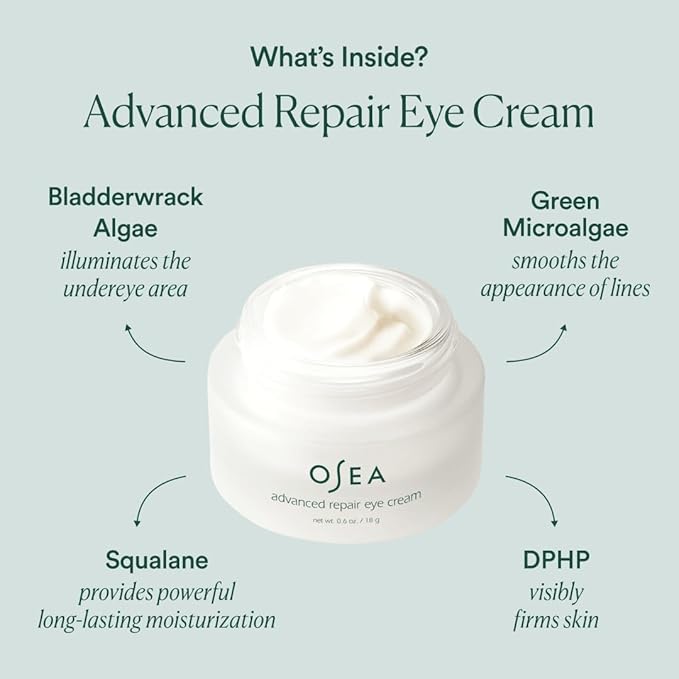 OSEA Eye Care Duo - Ocean Eyes Age-Defying Eye Serum Roller Ball & Advanced Repair Eye Cream