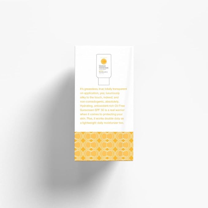 CONTROL CORRECTIVE Oil Free Sunscreen SPF 30 For Face & Neck, All Skin Types– Broad Spectrum UVA/UVB Protection + Lightweight Moisturizing Formula – 2.5 oz Non-Comedogenic