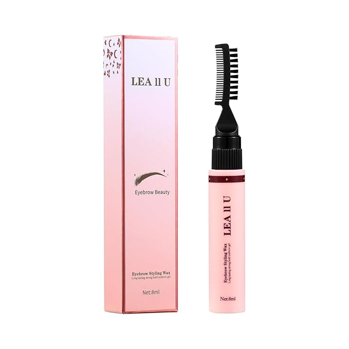 LEA II U Eyebrow Gel Clear Wax, Long-Lasting Invisible Formula, 8ml, 3-in-1 Eyebrow Styling Gel, Value Clear Formula with Spiral Brush, Professional Brow Shaping and Setting