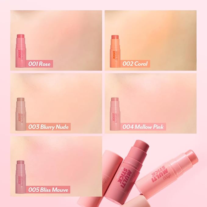 I'M MEME Blusher - I'm Multi Stick 003 Blurry Nude | Easy Blendable Cream Blush for Natural Look, Multi Blush Stick for Cheek Tint, Face Contour Makeup, and Face Blush, For Beginners, Makeup Stuff