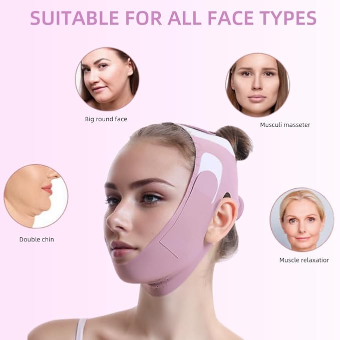 Graphene V-Line Mask Chin Up Mask V Shaped Face Mask Chin strap for sleeping,Jawline Shaper,Lilac,Small