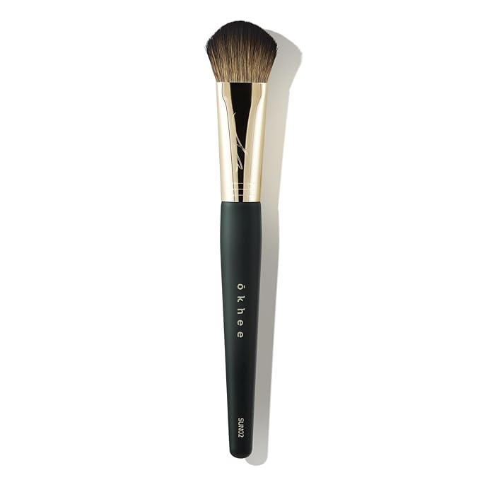 SOO ADOR okhee Contour Brush SUN02 - Angled Brush for Precise Contouring | K-Pop Makeup Artist Seo Ok Design | Synthetic Bristles, Black