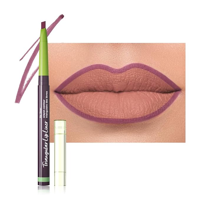evpct Dark Purple Triangle Lip Liner Pencil Stick for Women, Retractable Lips Liner Pen Triangle Tip for Sculpting & Filling & Plumping, Longwear Lipliner Pencil, Vegan Cruelty Free Lip Filler Plumper
