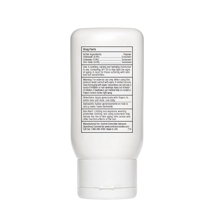 CONTROL CORRECTIVE Botanical Soothing Cream Spf 30, 2.5 Oz - Sunscreen, Moisturizers, Sensitive Skin, Calms The Skin & Protects, Wheat Germ Oil, Vitamin E, Humectants, Restores Skin Balance, Rosacea