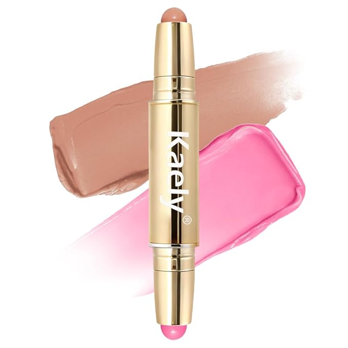 Kaely Contour Blush Multiuse Stick Makeup, Cream Bronzer Contouring Sticks Palette Face Make Up Kit, Ultra-Creamy Radiant Finish Formula, Vegan & Cruelty-free, 03 Beachy Pink