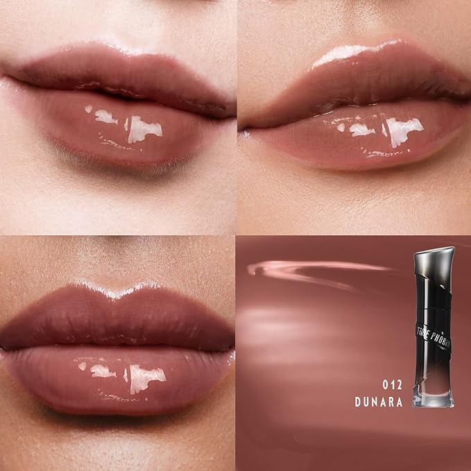 LUNARA FROST 3D LIP GLOSS - Plumping High-Shine Gloss with Hyaluronic Acid | Non-Sticky Glassy Finish | Cooling Sensation | 24H Hydration | Instant Volume Effect (12 DUNARA)