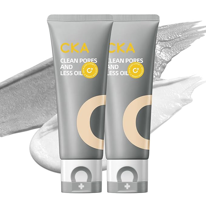 CKA Deep Pore Cleanser, Facial Foam Cleanser Oil Control Makeup Remover 2 in 1 Dual-Chamber, Minimizes Blackhead with Amino Acid, Daily Face Wash for Oily/Sensitive Skin 2 Pack
