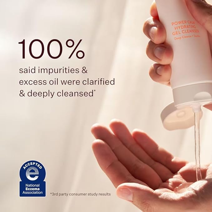 Peach & Lily - Power Calm Hydrating Gel Cleanser (3.38 oz) - Face Wash & Facial Cleanser - Light Makeup Remover - Chamomile, Cucumber Fruit & Cica - Self Care - Vegan & Cruelty Free - Korean Skincare