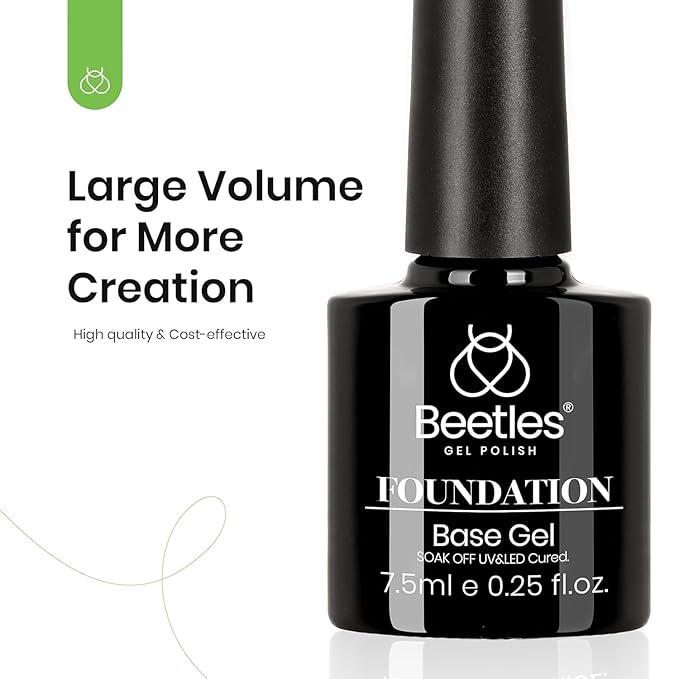 Beetles Builder Gel & Gel Base and Top Coat, 3Pcs 7.5ml Building Gel for Nails Set Shine Finish and Long Lasting, Soak Off LED Transparent Nail Strengthener Hard for Beginners DIY