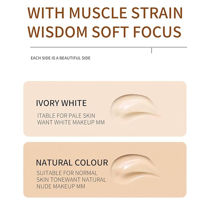 O'CHEAL CC Cream with SPF 50+, Hydrating Color Correcting Cream Full Coverage Lightweight Powder Foundation, Waterproof Long Lasting Pre-makeup Primer Facial Concealer Refine Skin Texture (Ivory)