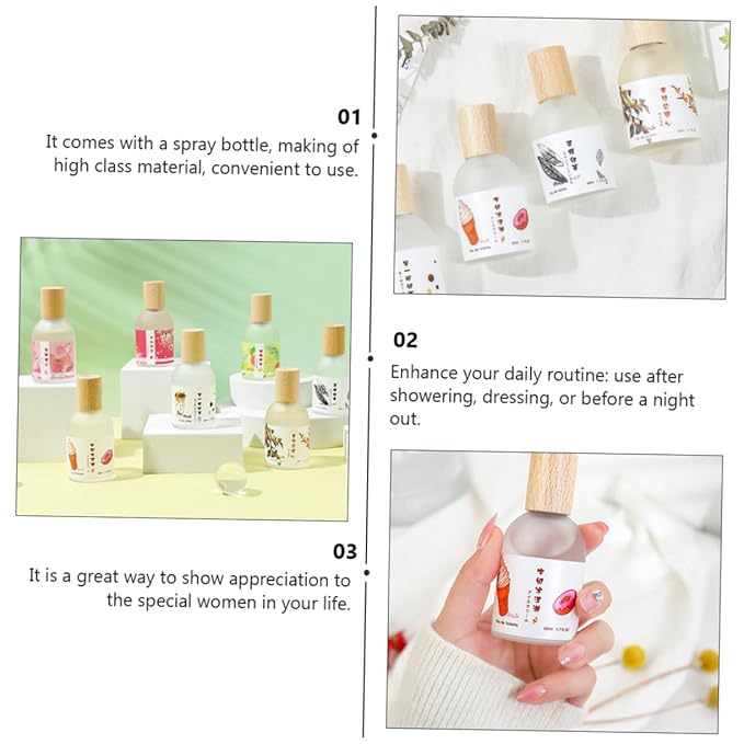 50ml Girls Perfume Natural Wood Cap Long-lasting Light Fragrance Girl Perfume for l