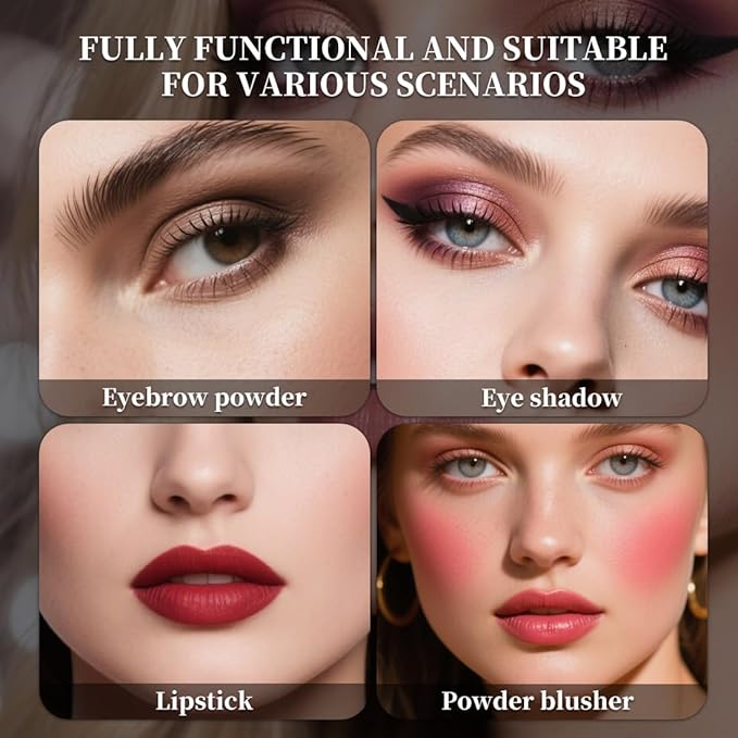 Badhare Eyeshadow Lipstick Blusher Makeup Box 20 Color Eyeshadow Palette 5 Lipstick 5 Blusher Set Full Face Makeup Kit with Cosmetic Mirror,Blush, Highlighter, Brushes & Sponge Personal Makeup Set