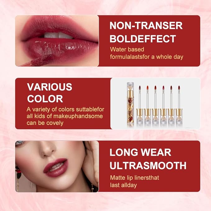 Matte Velvet Lip Stain, Long-Lasting Lip Tint, Waterproof Non-Sticky Lip Color, Transfer-Proof Smudge-Proof Lip Stain, Cloud-Like Soft Blurring Texture with Misty Velvet Finish, Maple Rose-86A