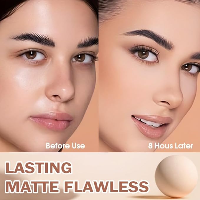 Kaely Oil Control Face Pressed Powder, Perfection Matte Compact Powder, Long Lasting Waterproof Finishing Powder Makeup, polvo compacto de maquillaje, Lightweight, Vegan, 130 True Beige