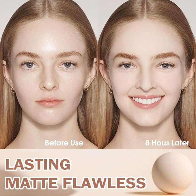 Kaely Pressed Face Powder Compact, Oil Control Flawless Makeup Setting Powder, Perfection Matte Compact Powder Foundation, polvo compacto de maquillaje, Lightweight Waterproof, 04 Nude Translucent