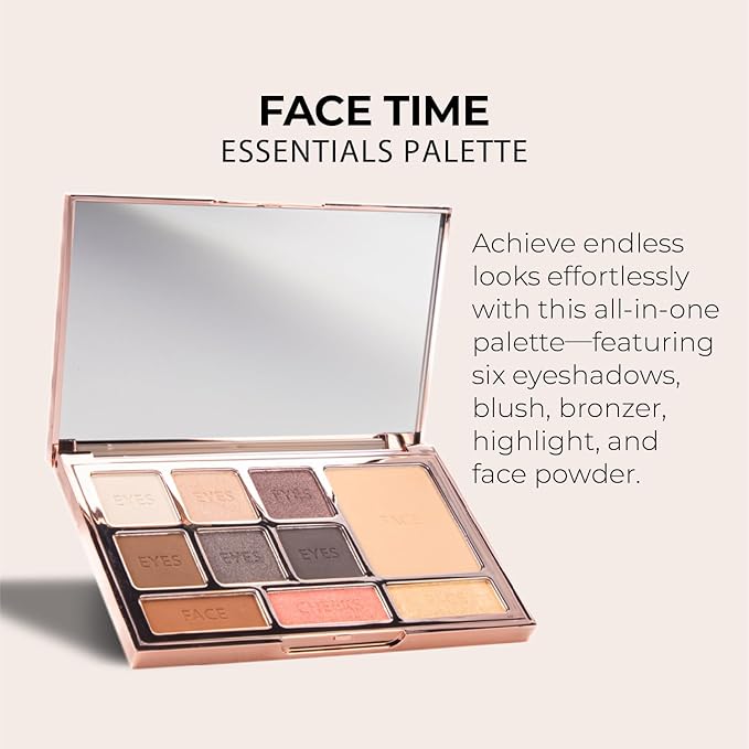 LUMINESS Face Time All In One Makeup Kit - Includes Face Palette, Airbrush Foundation, and Makeup Brush - Long-Wearing, Silky, Soft, Easy to Blend, 3-PC Make Up Set (13 - Deep)