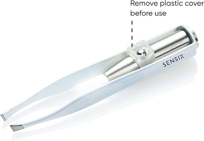 Slant Tip Lighted Tweezers for Eyebrows - Professional Fine Point with Light for Women - Eyebrow Plucker Precision Tweezers for Facial Hair