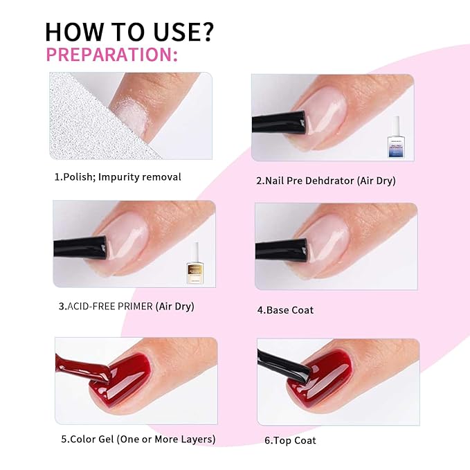 18ml Acid-Free Primer for Gel Nail Polish 0.63floz, Fast Air Dry Base Coat Nail Primer Bond, Builder Gel for Acrylic Nails Art Design In Salon Or Home Use