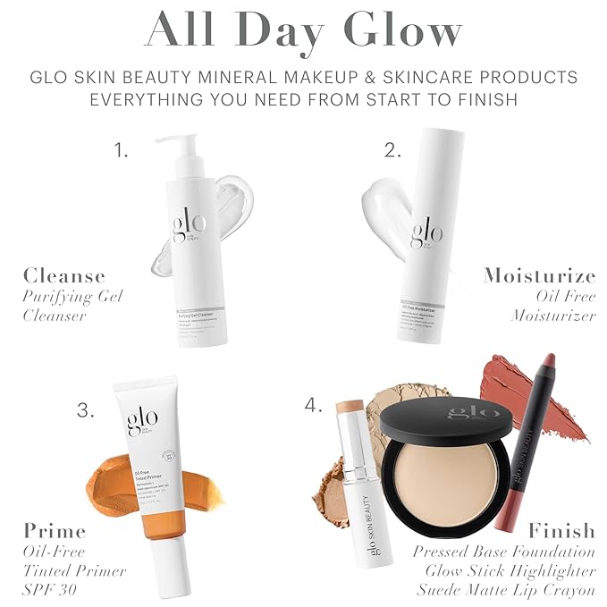 Glo Skin Beauty Oil-Free Tinted Primer SPF 30, (Light) 1.7 oz - Mineral Makeup for Face, 4-in-1 Foundation Primer, Sheer Coverage, Skincare & Sunscreen With Broad Spectrum UVA/UVB Protection