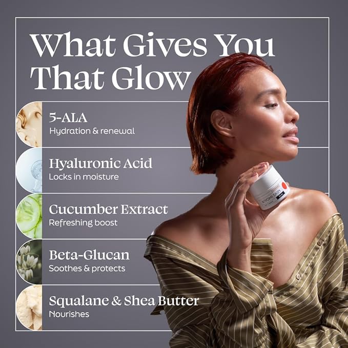 Day Cream - Daily Facial Cream with 5-ALA, Hyaluronic Acid, Cucumber, Squalane, Beta-Glucan - All Day Face Moisturizer for Fine Lines and Radiant Skin - Made in Germany - 1.7 Fl Oz