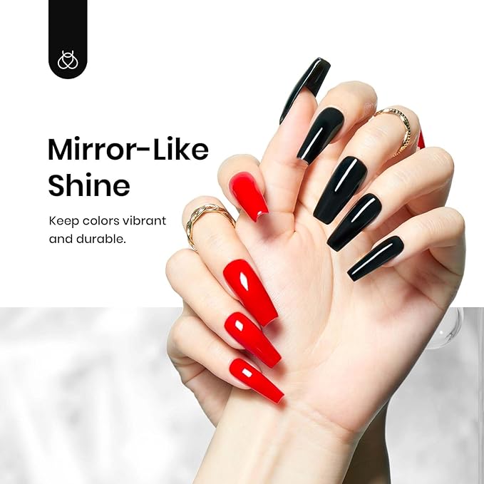 Beetles Extra Glossy No Wipe Gel Top Coat, 2 Pcs 15ml Super Shiny Clear Glossy Top Coat Gel Nail Polish, Soak Off Uv Nail Lamp Nail Salon Manicure DIY Home Gifts for Women