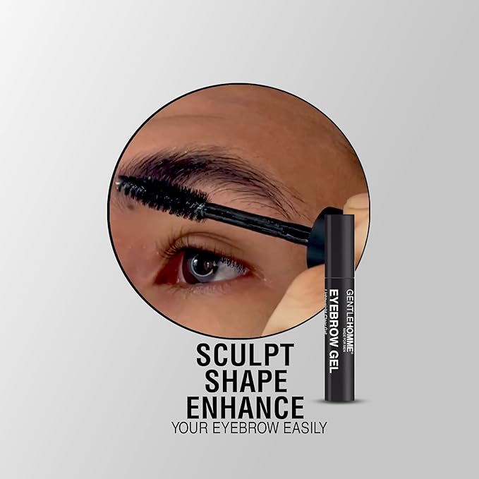 Gentlehomme - Eyebrow Gel - Men’s Clear Brow Gel - Long-Lasting Invisible Hold - Shape, Define, Hold & Set Eyebrows - Liquid Gel & Brush Applicator - Use With Eyebrows & Eyelashes - Vegan - 3 Pack