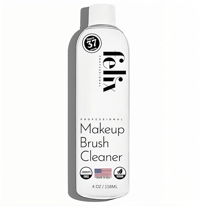 Liquid Makeup Brush Cleaner Solution | Rinsless, Quick Drying, Hydrating, Fragrance Free | for Natural and Synthetic Make-up Brushes (4 Fl oz)